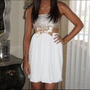 Jessica McClintock Gold Sequin Dress